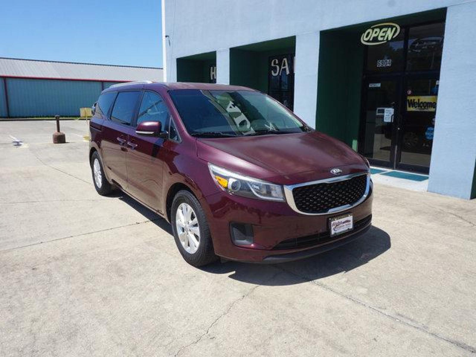 2015 Red Kia Sedona (KNDMB5C18F6) with an 3.3L V6 engine, Automatic transmission, located at 6904 Johnston St., Lafayette, LA, 70503, (337) 988-1960, 30.143589, -92.100601 - Prices are subject to change as improvements done by the service dept. Prices are for Cash sales only, Plus TTL. This Vehicle is Serviced well and Warranties Available too. Easy Financing. Drives Great and everything works. Price subject to change as improvements done by the service dept. Easy CR - Photo #1