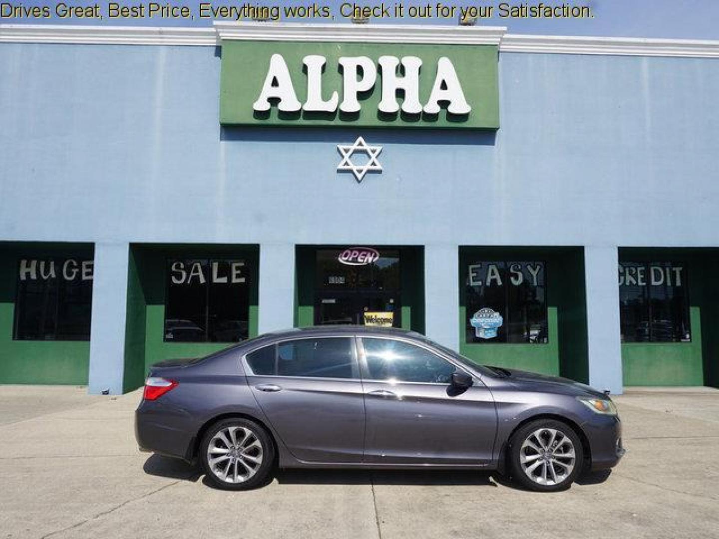 2013 Grey /Black Honda Accord 4dr I4 CVT Sport (1HGCR2F57DA) with an 2.4L 4Cyl engine, Automatic CVT transmission, located at 6904 Johnston St., Lafayette, LA, 70503, (337) 988-1960, 30.143589, -92.100601 - Photo#0