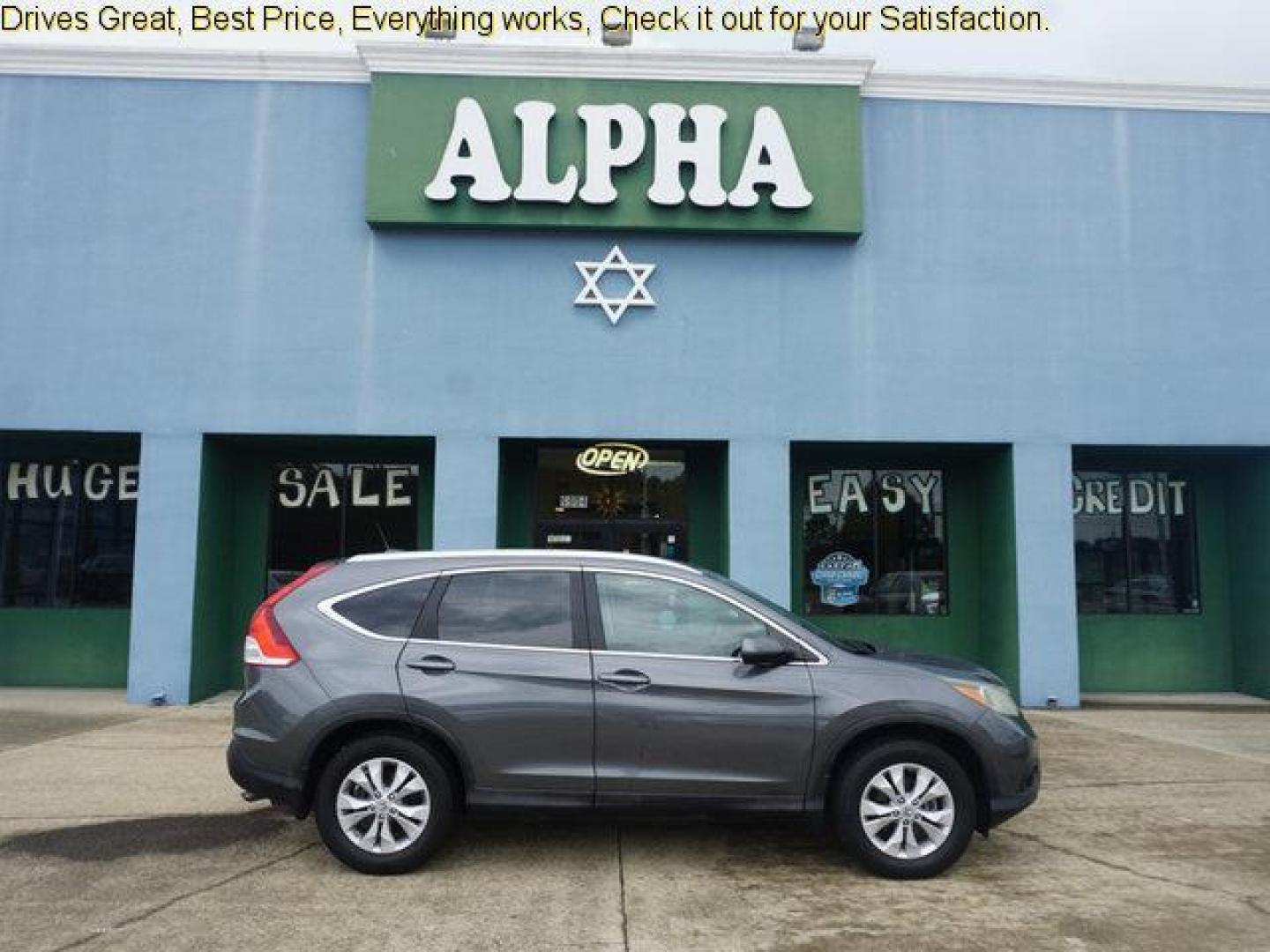 2013 Grey /Beige Honda CR-V 2WD 5dr EX-L (2HKRM3H78DH) with an 2.4L 4Cyl engine, Automatic transmission, located at 6904 Johnston St., Lafayette, LA, 70503, (337) 988-1960, 30.143589, -92.100601 - Photo#0