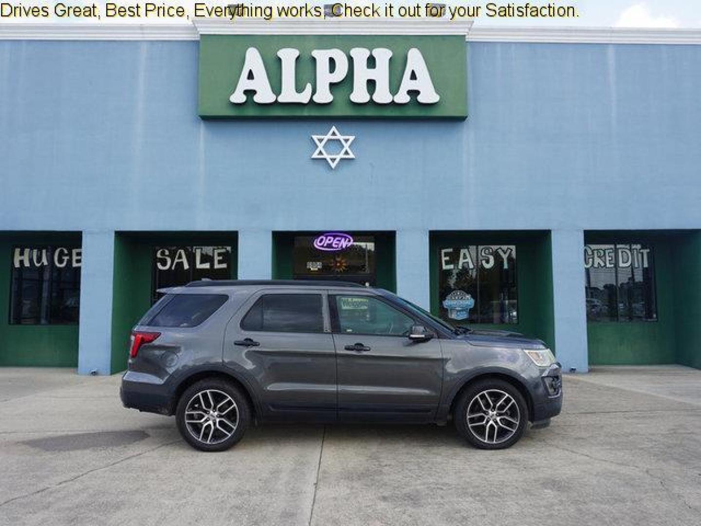 2016 Gray /Ebony Blck w/Red Accent S Ford Explorer 4WD 4dr Sport (1FM5K8GT2GG) with an 3.5L V6 EcoBoost engine, Automatic transmission, located at 6904 Johnston St., Lafayette, LA, 70503, (337) 988-1960, 30.143589, -92.100601 - Photo#0