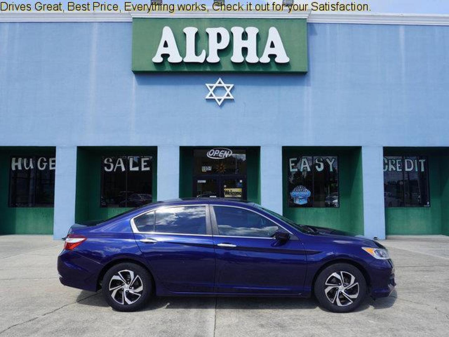 2017 Obsidian Blue Pearl /Black Honda Accord LX CVT (1HGCR2F31HA) with an 2.4L 4Cyl engine, Automatic CVT transmission, located at 6904 Johnston St., Lafayette, LA, 70503, (337) 988-1960, 30.143589, -92.100601 - Photo#0