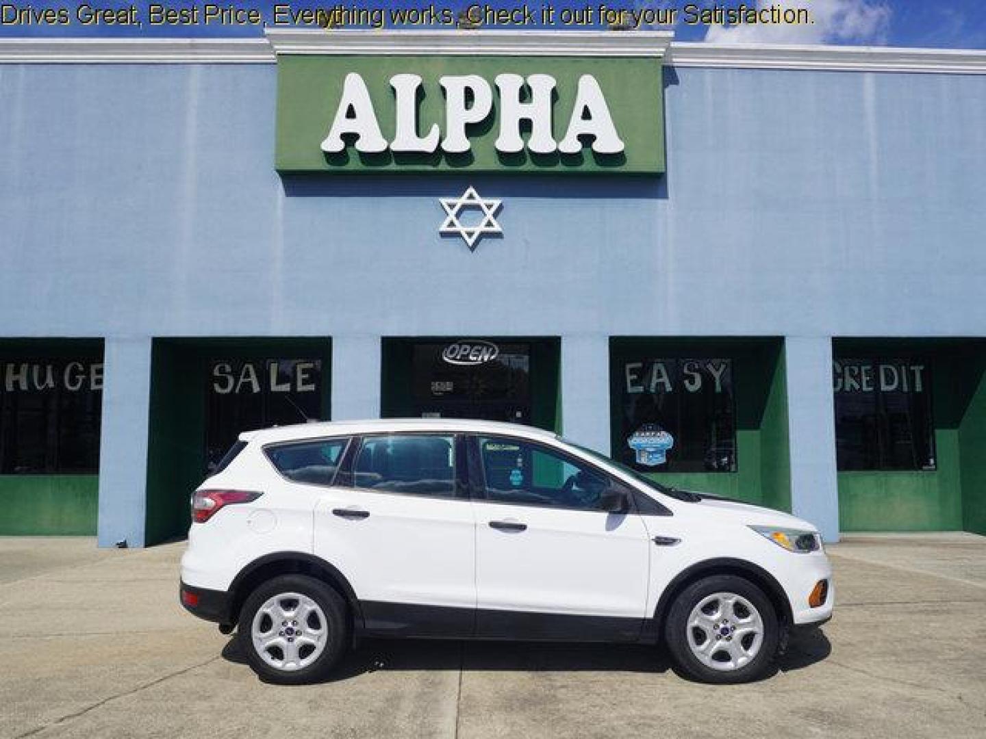 2017 White /Charcoal Black Ford Escape S FWD (1FMCU0F78HU) with an 2.5L 4Cyl engine, Automatic transmission, located at 6904 Johnston St., Lafayette, LA, 70503, (337) 988-1960, 30.143589, -92.100601 - Photo#0