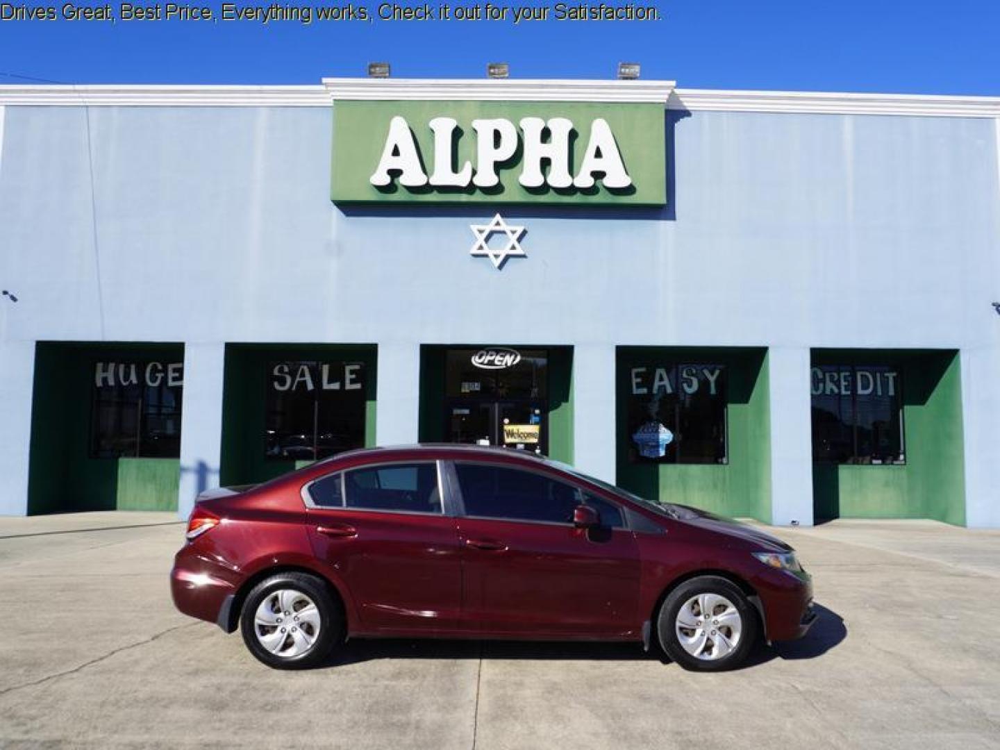 2013 Red /Beige Honda Civic Sdn 4dr Auto LX (2HGFB2F52DH) , Automatic transmission, located at 6904 Johnston St., Lafayette, LA, 70503, (337) 988-1960, 30.143589, -92.100601 - Photo#0