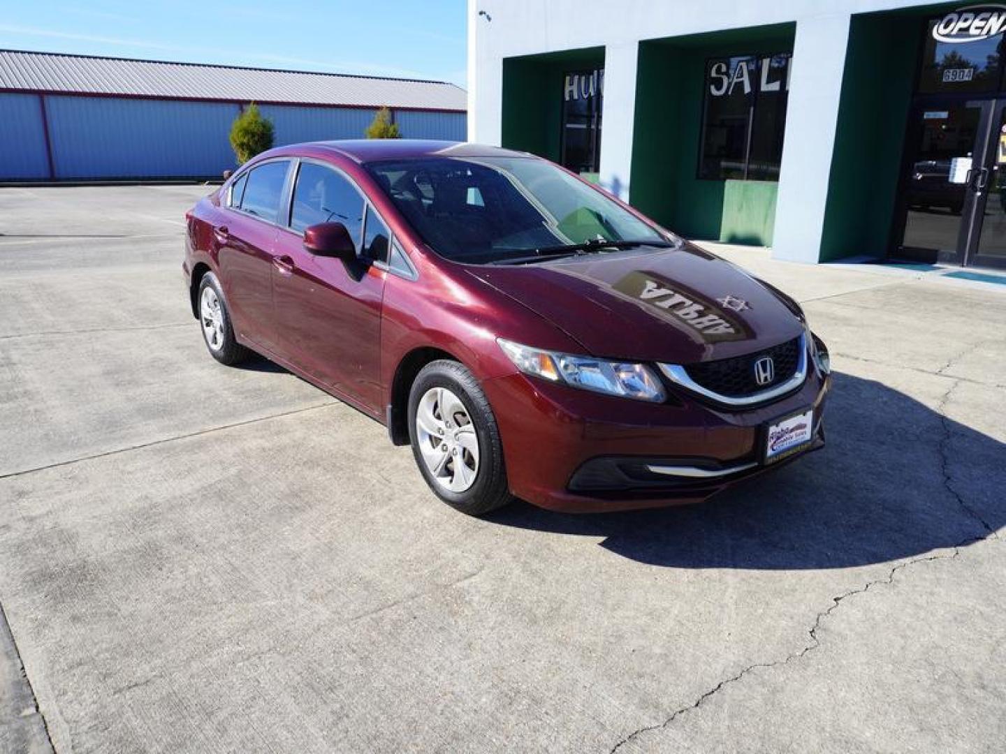 2013 Red /Beige Honda Civic Sdn 4dr Auto LX (2HGFB2F52DH) , Automatic transmission, located at 6904 Johnston St., Lafayette, LA, 70503, (337) 988-1960, 30.143589, -92.100601 - Photo#1