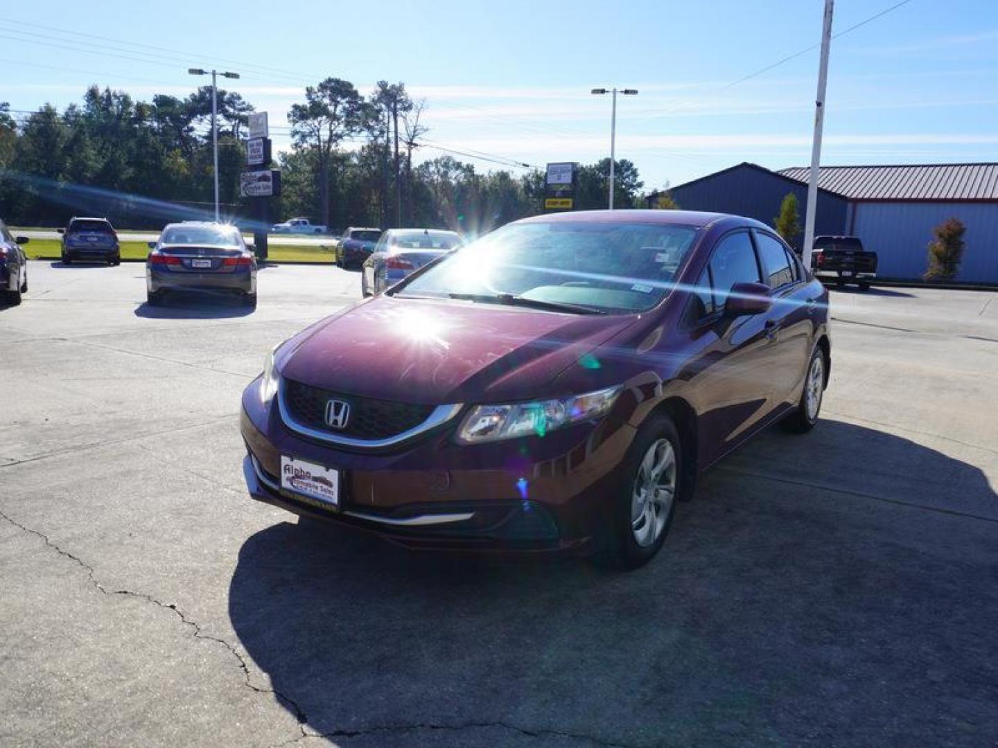 2013 Red /Beige Honda Civic Sdn 4dr Auto LX (2HGFB2F52DH) , Automatic transmission, located at 6904 Johnston St., Lafayette, LA, 70503, (337) 988-1960, 30.143589, -92.100601 - Photo#4