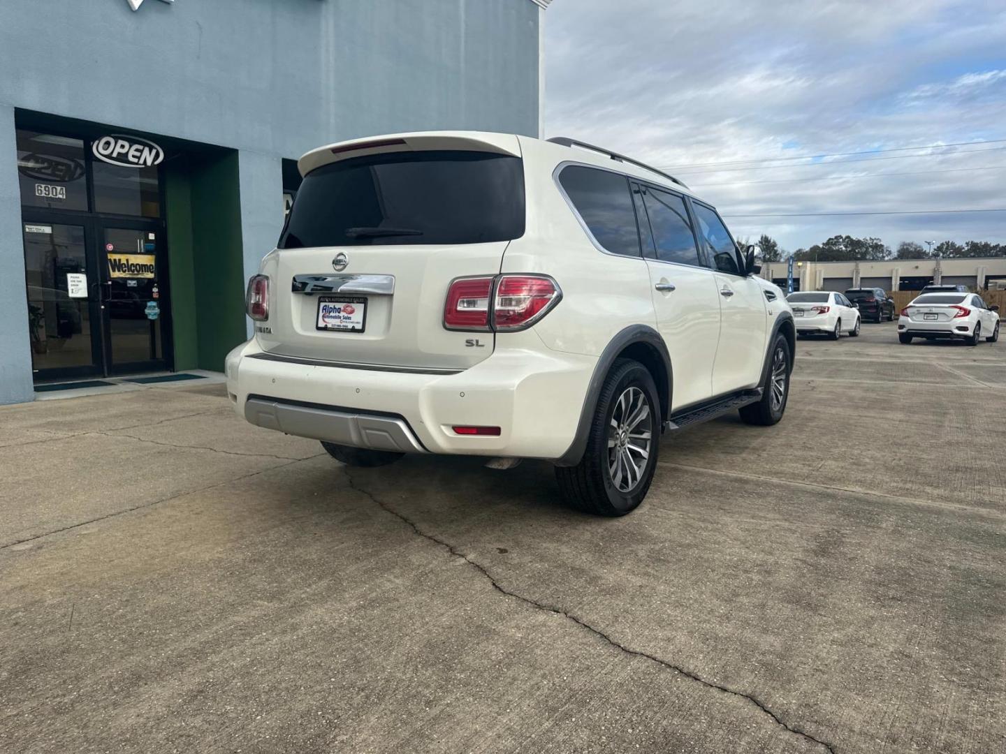 2018 White /Black Nissan Armada 4x2 SL (JN8AY2ND1J9) , N/A transmission, located at 6904 Johnston St., Lafayette, LA, 70503, (337) 988-1960, 30.143589, -92.100601 - Photo#12