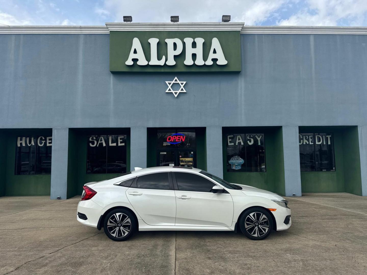 2016 White Orchid Pearl /Ivory Honda Civic Sedan 4dr CVT EX-T (19XFC1F38GE) , Automatic transmission, located at 6904 Johnston St., Lafayette, LA, 70503, (337) 988-1960, 30.143589, -92.100601 - Photo#0